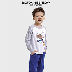 Áo bé trai thu đông BIGFOX - MISS MEOW, áo thun dài tay cho bé chất cotton phong cách Âu Mỹ hình phi hành gia 11 - 26 kg