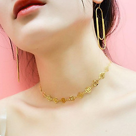 Dây chuyền choker hoa titan không đen tt 2416