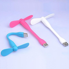 Mua Quạt Mini 2 Cánh Tháo Rời Cổng USB Có Thể Uốn Cong - Quạt Điều Hòa Mini Tích Điện Nhỏ Gọn