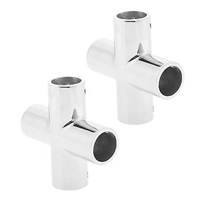 2Pcs Marine Boat Yacht 316 Stainless Steel 4 Way Hand Rail Fitting 22mm 7/8 Inch