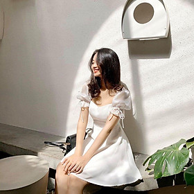 Váy trắng event sang trọng đi chơi, Đầm dự tiếc sự kiện quà tặng siêu xinh