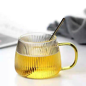 Mua Combo bình đựng nước thủy tinh chịu nhiệt lên tới 400 độ C vân tăm bầu và 6 cốc