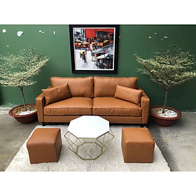 Mua (TẶNG KÈM 2 ĐÔN ) - Sofa băng da Vintage Juno Sofa kích thước 1m8 nhiều màu lựa chọn