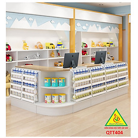 Mua Bàn tính tiền siêu thị   Bàn thu ngân thiết kế tiện lợi QTT404 - Nội thất lắp ráp Viễn Đông Adv