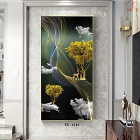Mua Tranh Treo Tường Phòng Khách Canvas - Tranh Đôi Hươu Nghệ Thuật