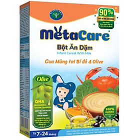 Bột ăn dặm Nutricare Metacare Cua mồng tơi bí đỏ olive 200g