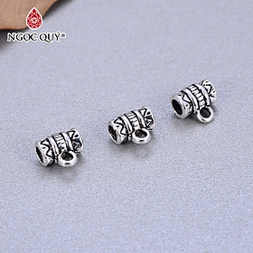 Charm bạc gắn charm treo họa tiết hoa văn - Ngọc Quý Gemstones