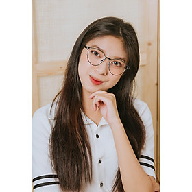 Gọng Kính Cận Trong Suốt Nam Nữ Acetate Hợp Kim Cao Cấp Oval LOOK Thời Trang Hàn Quốc - LK832250UF