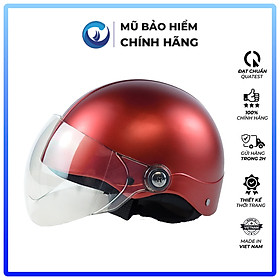 Mũ bảo hiểm 1/2 Nửa đầu BLUE SEA - A104K - FREESIZE - Nhựa ABS Nguyên sinh - Có kính cao cấp - Chính hãng