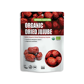 Táo đỏ Tân Cương hữu cơ Dried Hotan - Ruoqiang Jujube 500gr - Green Nature