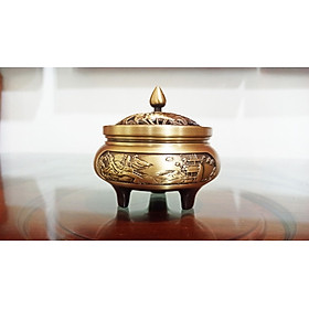Mua  Miễn ship 100% Lư xông trầm chạm khắc bằng đồng