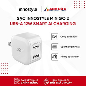 Mua Sạc Innostyle Minigo 2 Cổng USB-A Công Suất 12W Smart AI Charging - Sạc Thông Minh Hàng Chính Hãng