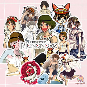 Miếng dán Stickers chủ đề Mononoke Hime