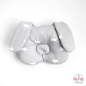 Gối lót chống bẹp đầu cho trẻ sơ sinh RUNA KIDS Cotton Hàn 100% hình tai thú đáng yêu mềm mịn giúp bé ngủ ngon