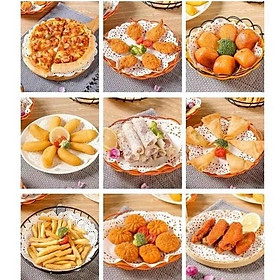 Giấy Thấm Dầu Thực Phẩm 140 Tờ - Thấm Dầu Ăn Đồ Chiên, Rán, Tròn Hoa Văn Đục Lỗ Đa Năng Tiện Dụng