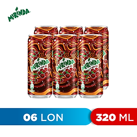 Lốc 6 Lon Nước Ngọt Có Gas Mirinda Xá Xị (320ml/Lon)