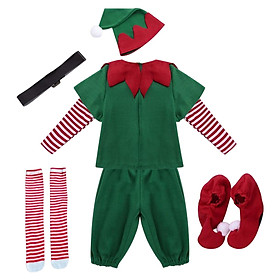 Elf Christmas Costume Clothes Outfit for Stage Performance Role Play Birthday Festival