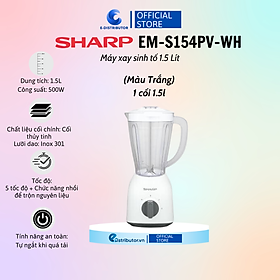 Máy xay sinh tố Sharp EM-S155GV-ST/EM-S154PV-WH - Hàng chính hãng - Bảo Hành 6 Tháng