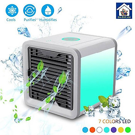 Mua Quạt Hơi Nước Để Bàn Văn Phòng Mini  Điều Hòa Không Khí Làm Mát Mini Để Bàn Dây Cắm USB Tích Hợp Đèn LED