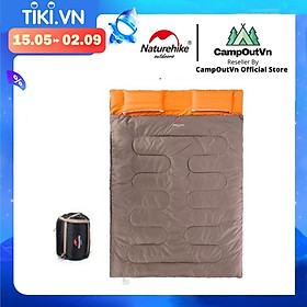 Túi ngủ du lịch đồ cắm trại naturehike túi ngủ cắm trại đôi du lịch dã ngoại có gối hơi êm gọn có thể tách thành 2 túi riêng campoutvn A156