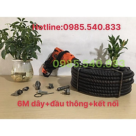 Mua Dây Thông Cống dùng cho máy khoan ( 6m dây lò xo +6 đầu thông +1 đầu kết nối máy khoan............................ )