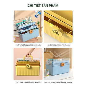 Mua Hộp Đựng Thuốc  Lưu Trữ Thiết Bị Y Tế Gia Đình Đa Năng. Hộp Đựng Đồ Y Tế Khẩn Cấp  Phân Loại Thuốc Cỡ Lớn 3 Tầng Có Khóa