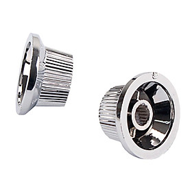 2x Chrome Guitar Tone Volume Knobs, 1 Tone &1 Volume Knob Replacements for ST Guitar