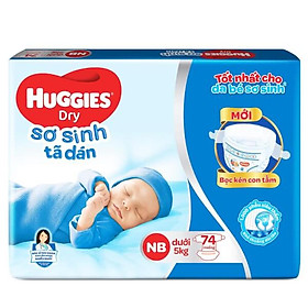 Tã Dán Sơ Sinh Huggies NB74 - Dưới 5kg 74 Miếng