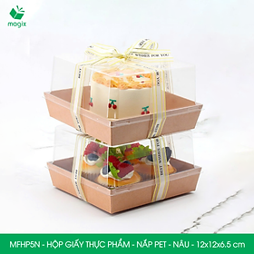 Mua MFHP5N - 12x12x6.5 cm - 100 hộp giấy nắp PET kraft nâu đựng thực phẩm  thức ăn mang đi