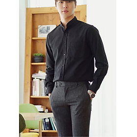 Áo sơ mi nam cổ trụ cài hết nút