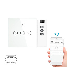 Công Tắc Điều Khiển Wifi ,Hỗ Trợ Điều Khiển Giọng Nói Google Home Alexa Và Ứng Dụng Tuya Smart Life-Màu trắng-Size Với điều khiển từ xa