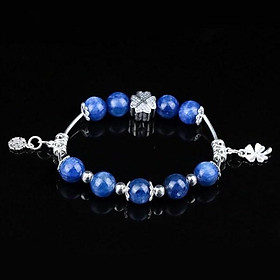 Vòng tay phong thủy đá Kyanite thiên nhiên 10 ly mix Charm Bạc 925