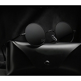 Kính râm nam nữ Mắt tròn thầy bói kim loại lò xo 