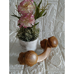 Cây lăn massage toàn thân bằng gỗ Bách Xanh quý 4 bánh lăn đôi - MX4B