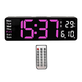 Digital Wall Clock Table Clock Displays Time Date Week Temperature Modern Digital Alarm Clock for NightStand Home Decor Desk