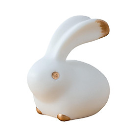Bunny Ceramic Figurines Collectible Miniature Sculptures Animal Figures Rabbit Statue for Desk, Arrangement ,Car Dashboard ,Window Decors