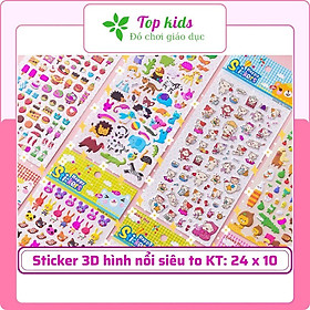 Sticker cute hình dán dễ thương nổi 3D kích thước 24 x10cm nhiều mẫu đa dạng cho bé trai bé gái - TOPKIDS