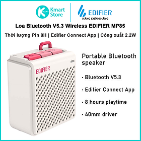 Loa Bluetooth V5.3 Wireless EDIFIER MP85 | Thời lượng pin 8H | Edifier Connect App - Hàng Chính Hãng