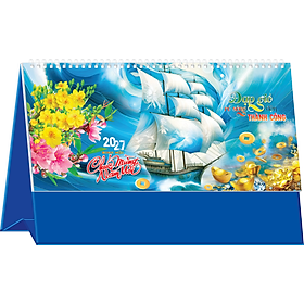 Lịch Tết 2027 - Lịch Bàn Chữ A Ngang (12x25) Nhiều Chủ Đề