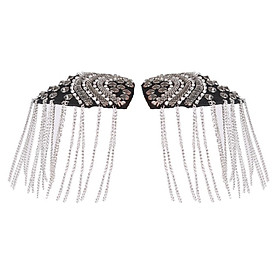 Rock Silver Tassel Link Chain Rivet Epaulet Shoulder Boards Stud Badge