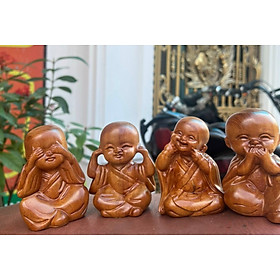 Mua Bộ tượng tứ không trang trí bàn làm việc bằng gỗ bách xanh thơm phức kt cao 9×7×6cm