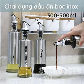 Mua Bình đựng dầu ăn vỏ thép không gỉ với với đầu vòi đặc biệt chống rót tràn