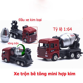 Đồ chơi mô hình xe trộn bê tông mini KAVY NO.8827 hợp kim an toàn cho bé có thể trang trí - màu đỏ