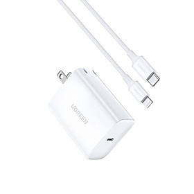Bộ kit sạc nhanh 18W PD và cáp USB type C ra Lightning MFI cho iPhone màu trắng Ugreen 70293 CD137 Hàng Chính Hãng