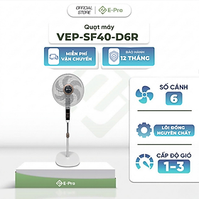 Quạt đứng VEP-SF40-D6R - Hẹn giờ 9 tiếng - 3 cấp độ gió linh hoạt