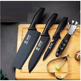 Set bộ dao nhà bếp đa năng 5 món với kích thước và chức năng khác nhau ,lưỡi dao bằng thép không gỉ , sắc bén ,độ bền cao ,cán dao chống trơn trượt , giúp chế biến món ăn nhanh chóng tiết kiệm thời gian , an toàn và tiện lợi 