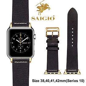 Mua Dây Da Apple Watch 42mm 41mm 40mm 38mm  Chất Liệu Da Bò Cao Cấp  Phong Cách Vintage Thread Hoài Cổ  Đơn Giản Và Tinh Tế  Tương Thích Các Phiên Bản Series 10/9/8/7/6/5/4/3/2/1/SE/SE2 - Hàng Chính Hãng SAIGIO