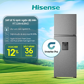 |SP MỚI 2025| Tủ lạnh Hisense Inverter 249 lít RT328N4EBND Kháng khuẩn Khử mùi, Bảo hành 3 năm - HÀNG CHÍNH HÃNG