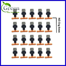 Mua Combo 10/20 béc phun sương đơn xám kèm T nối ống 6mm đỏ