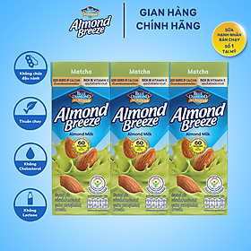Blue Diamond - Sữa hạt hạnh nhân ALMOND BREEZE vị Matcha 180ml x 3 Hộp